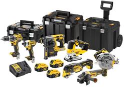 DEWALT 18V kombo sada 7 ks strojů, 3 x 5.0 Ah, nabíječka, DCD796, DCF887, DCH273, DCG405, DCS334, DCS357,DCS570, DCK755P3T, DCK755P3T-QW