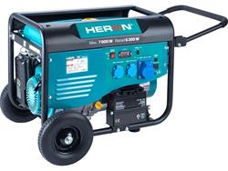 HERON elektrocentrála benzínová 15HP/7,0kW, 230V, elektrický start, podvozek ( použitý předváděcí model s plnou zárukou ), 8896421